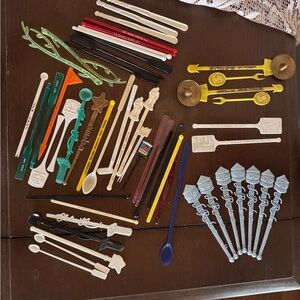 Lot of 54 Vintage Drink Stirrers / Swivel Sticks
